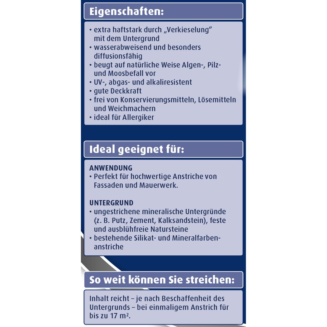 Produktbeschreibung Silikat-Fassadenfarbe