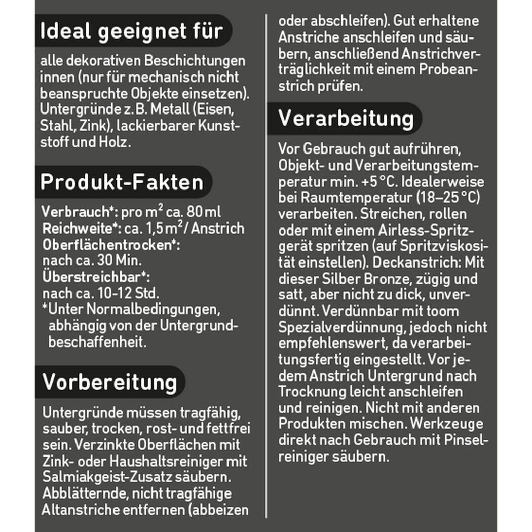 Produktinformation zu Effektlack Silber Bronze