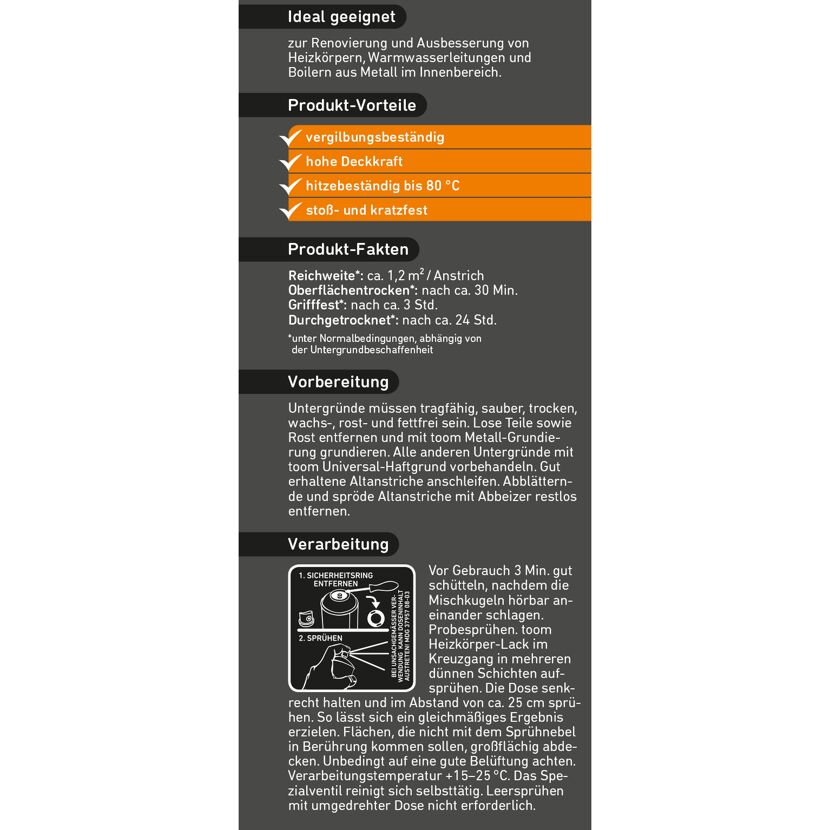 Anwendung von toom Heizkörperlack