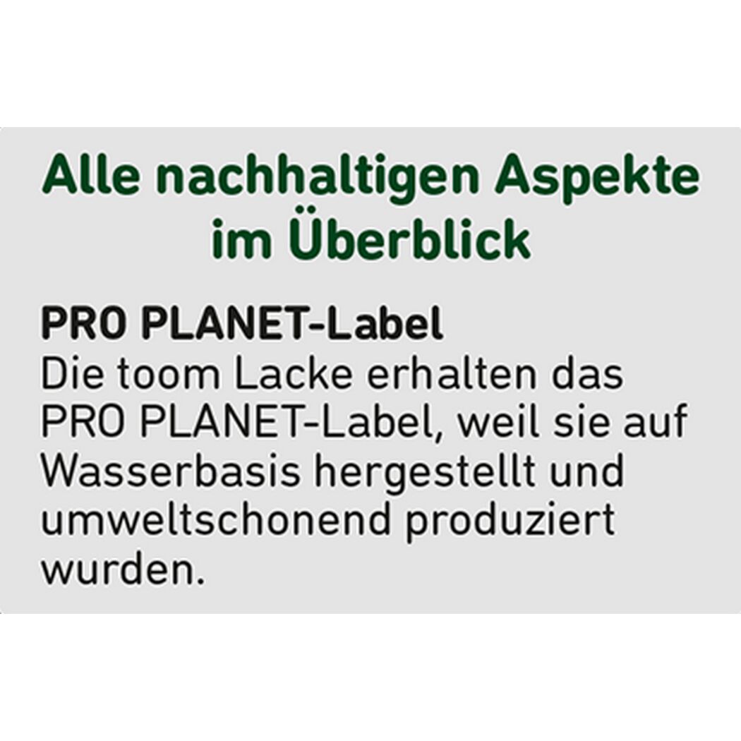 PRO PLANET-Label für umweltschonende Lacke auf Wasserbasis