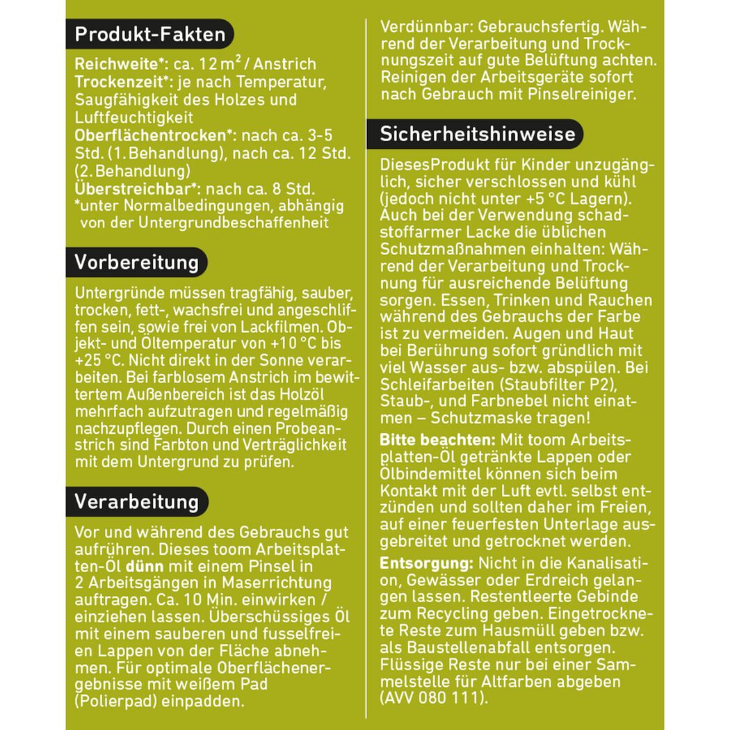Holzöl Arbeitsplatte transparent 375 ml