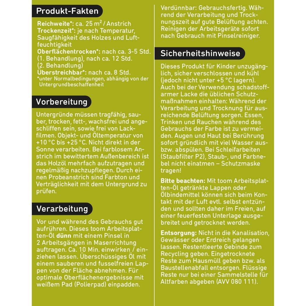 Holzöl Arbeitsplatte transparent 750 ml