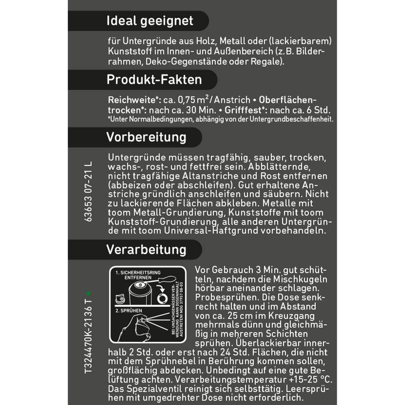 Anleitung zur Verarbeitung von Sprühlack. Sprühdose.