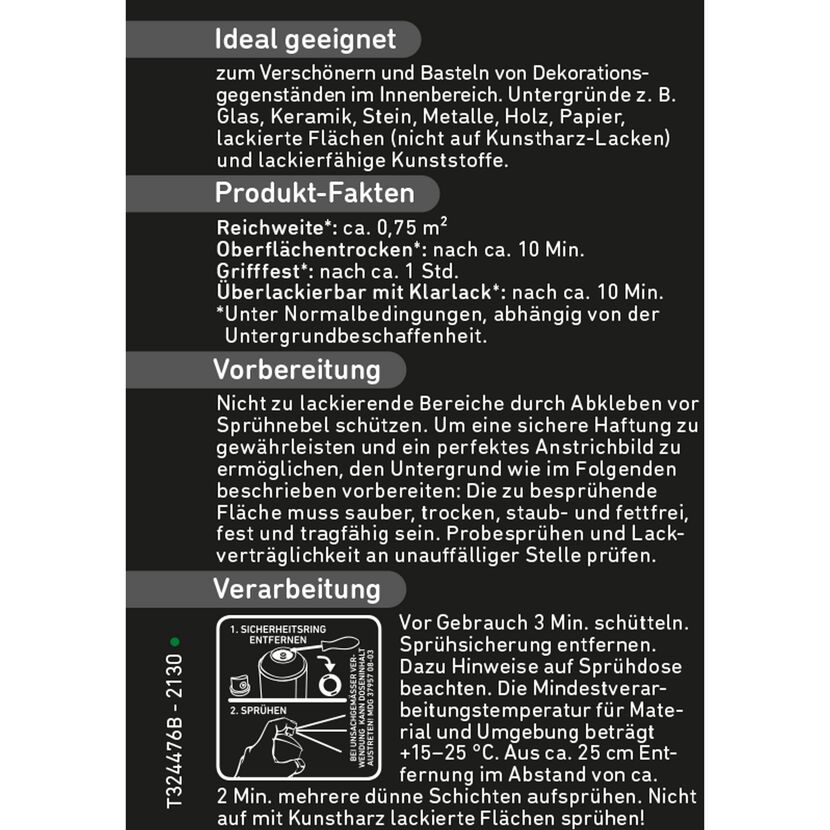 Anleitung für Sprühlack mit Schraubendreher.