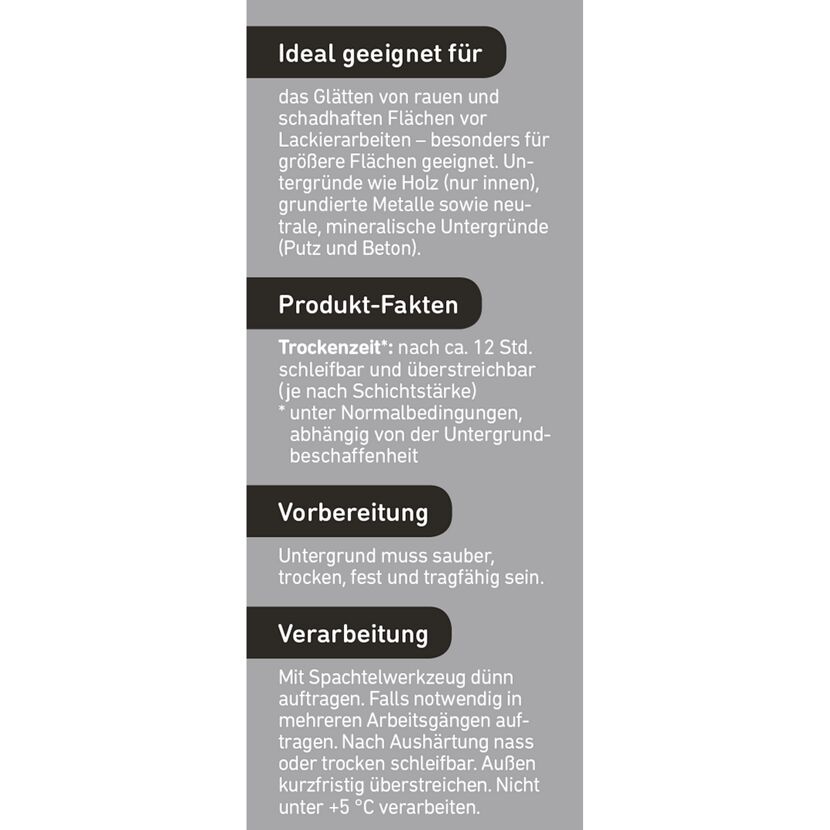 Produktinformation Fertig-Lackspachtel