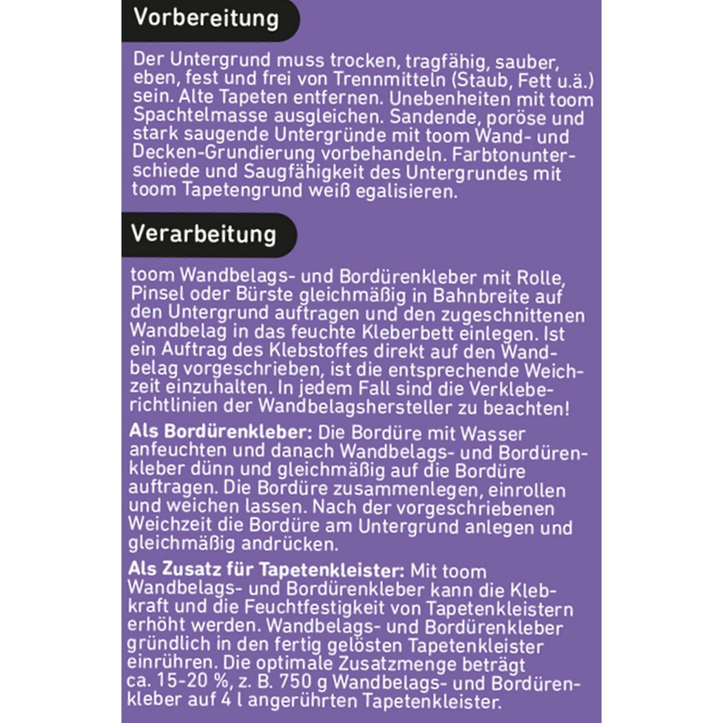 Anleitung zur Vorbereitung und Verarbeitung von Tapetenkleister