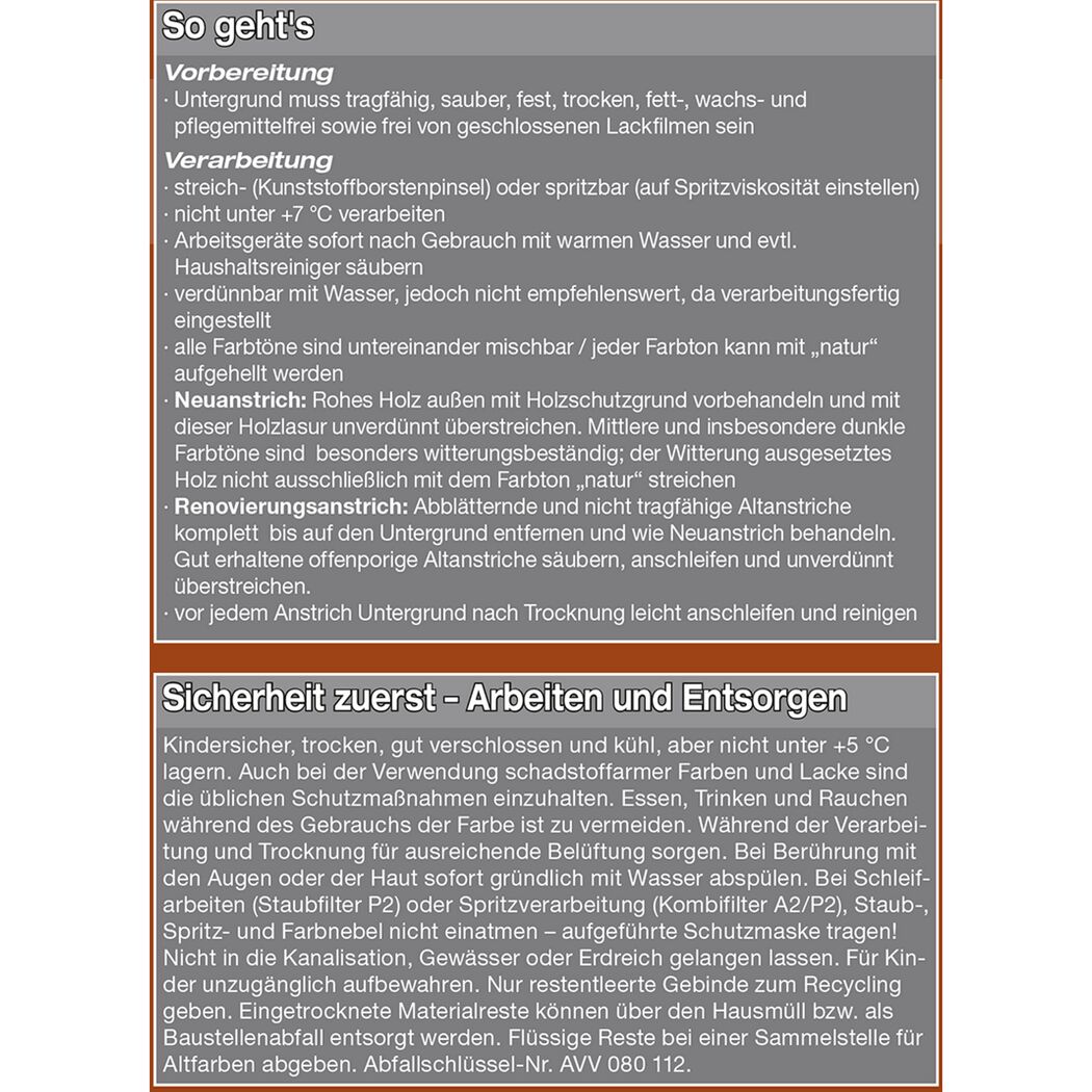Anleitung zur Vorbereitung, Verarbeitung und Sicherheit