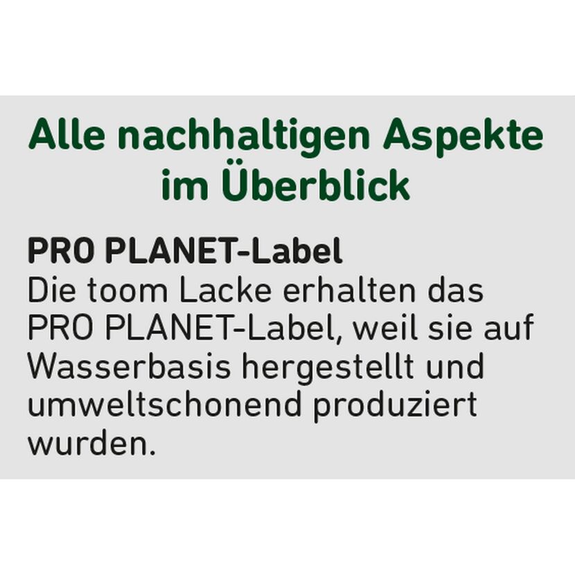 toom Lacke mit PRO PLANET-Label
