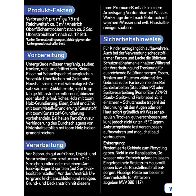 Produktinformation zu Premium-Buntlack