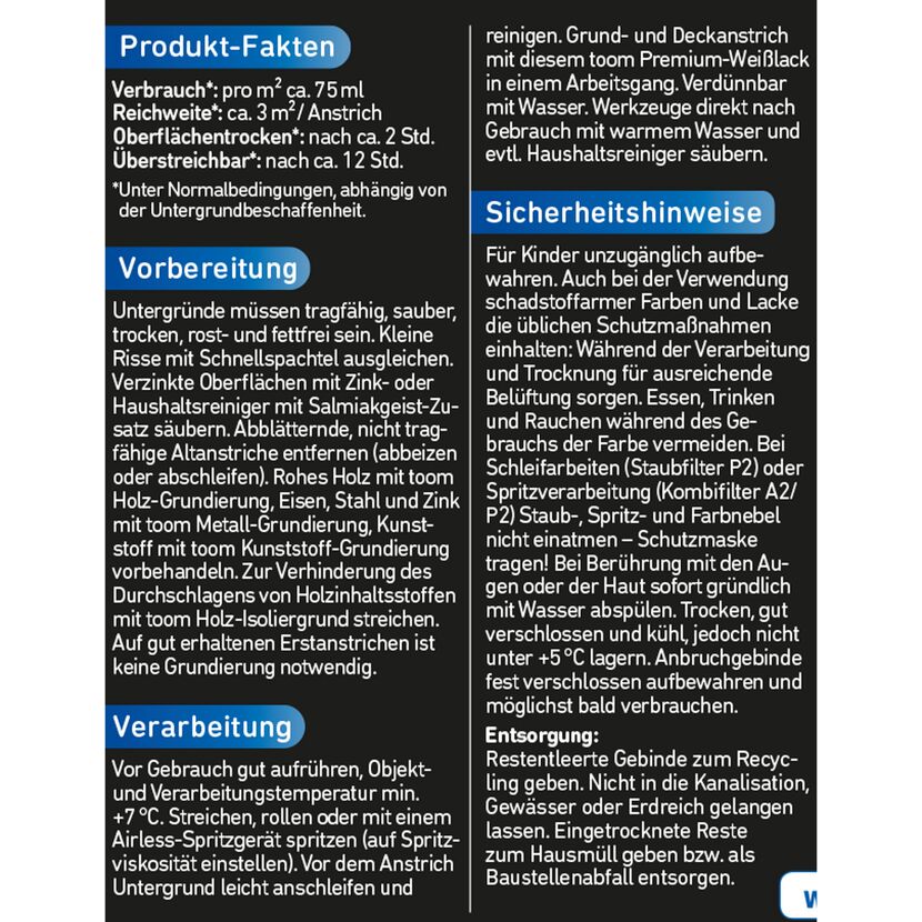 Premium-Weißlack seidenmatt 250 ml