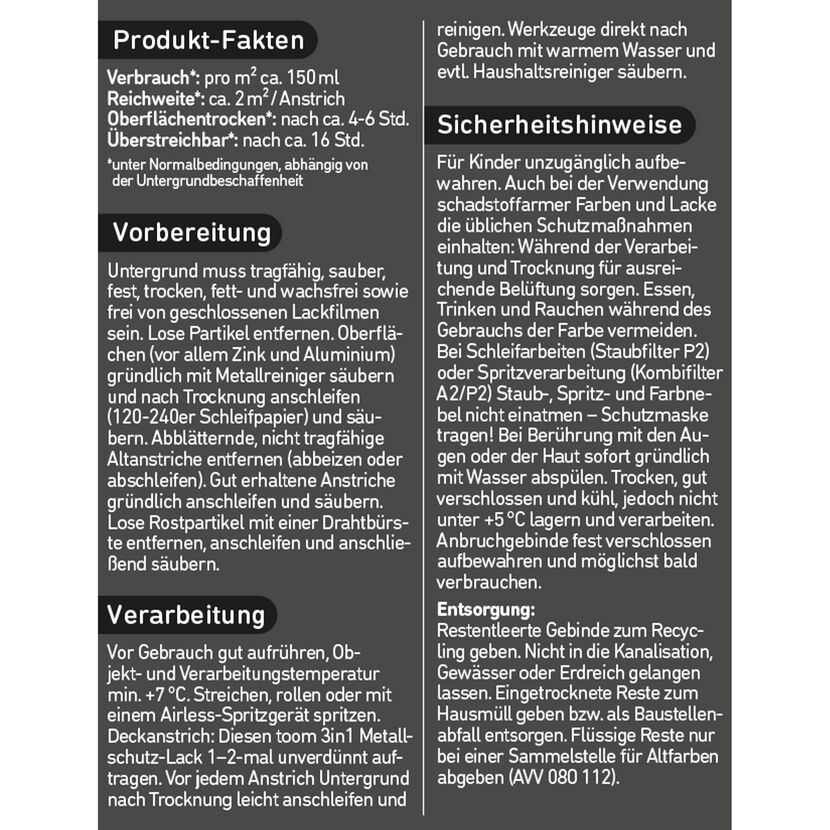 3in1 Metallschutzlack grün glänzend 250 ml