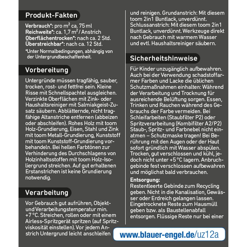 Produktinformation zu toom 2in1 Buntlack