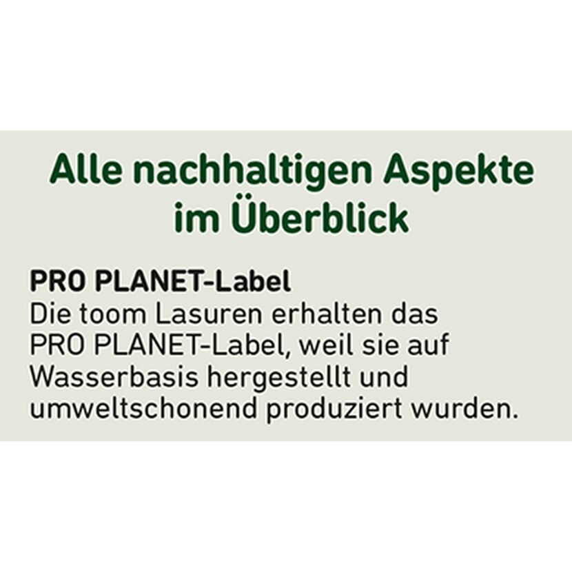 toom Lasuren mit PRO PLANET-Label