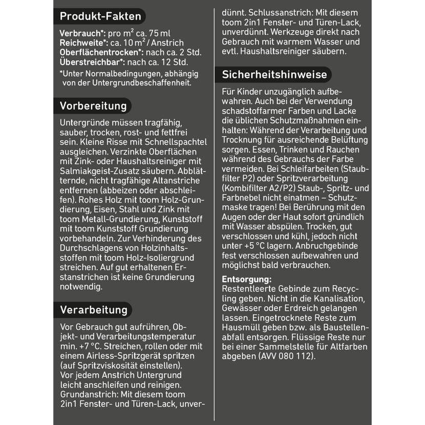 2in1 Fenster- und Türenlack weiß glänzend 750 ml
