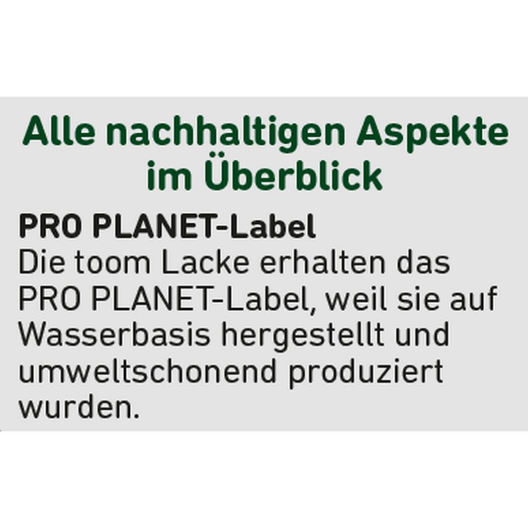 toom Lacke mit PRO PLANET-Label