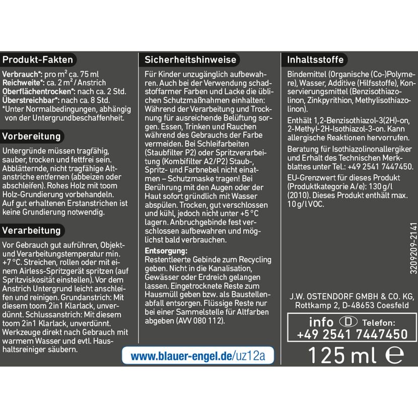 Produktinformation 2in1 Klarlack seidenmatt