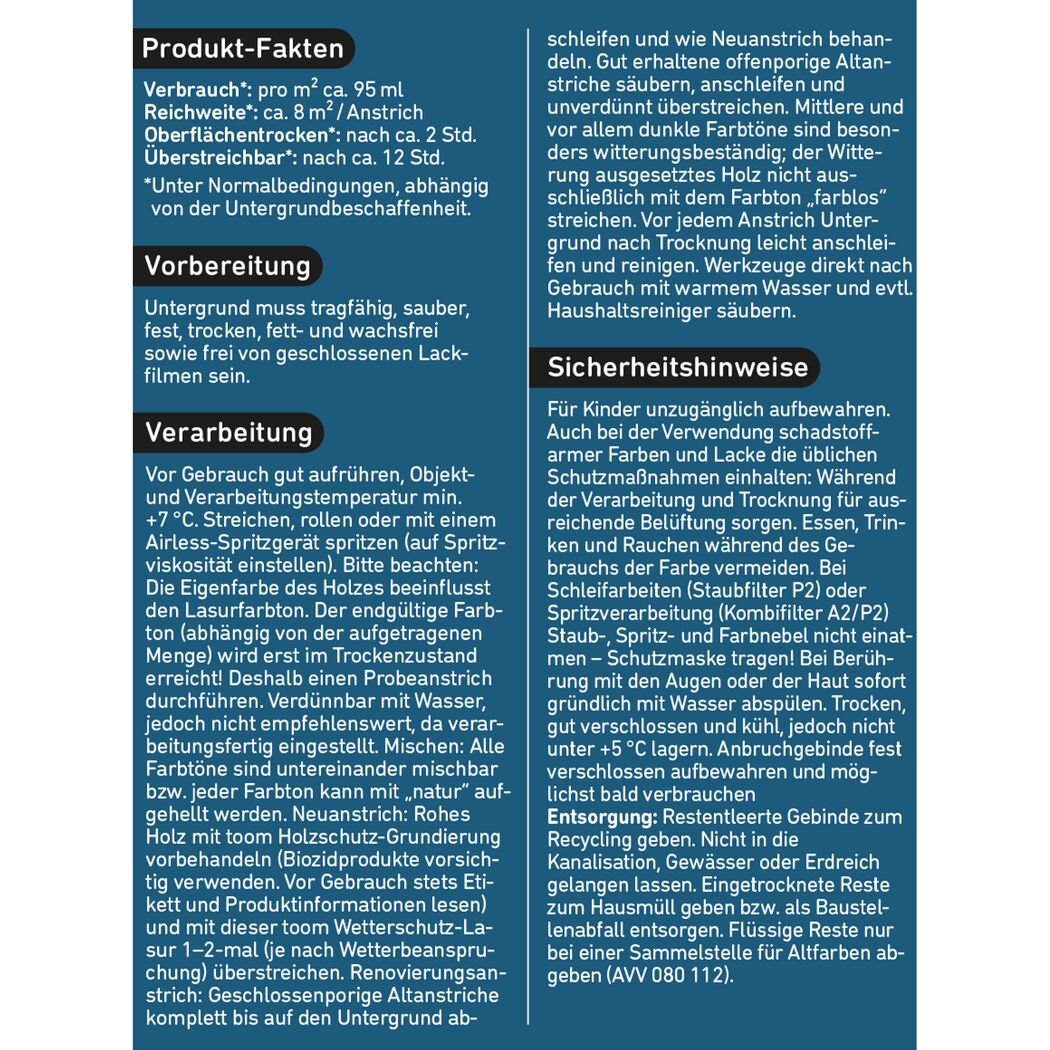 Wetterschutz-Lasur kieferfarben 750 ml