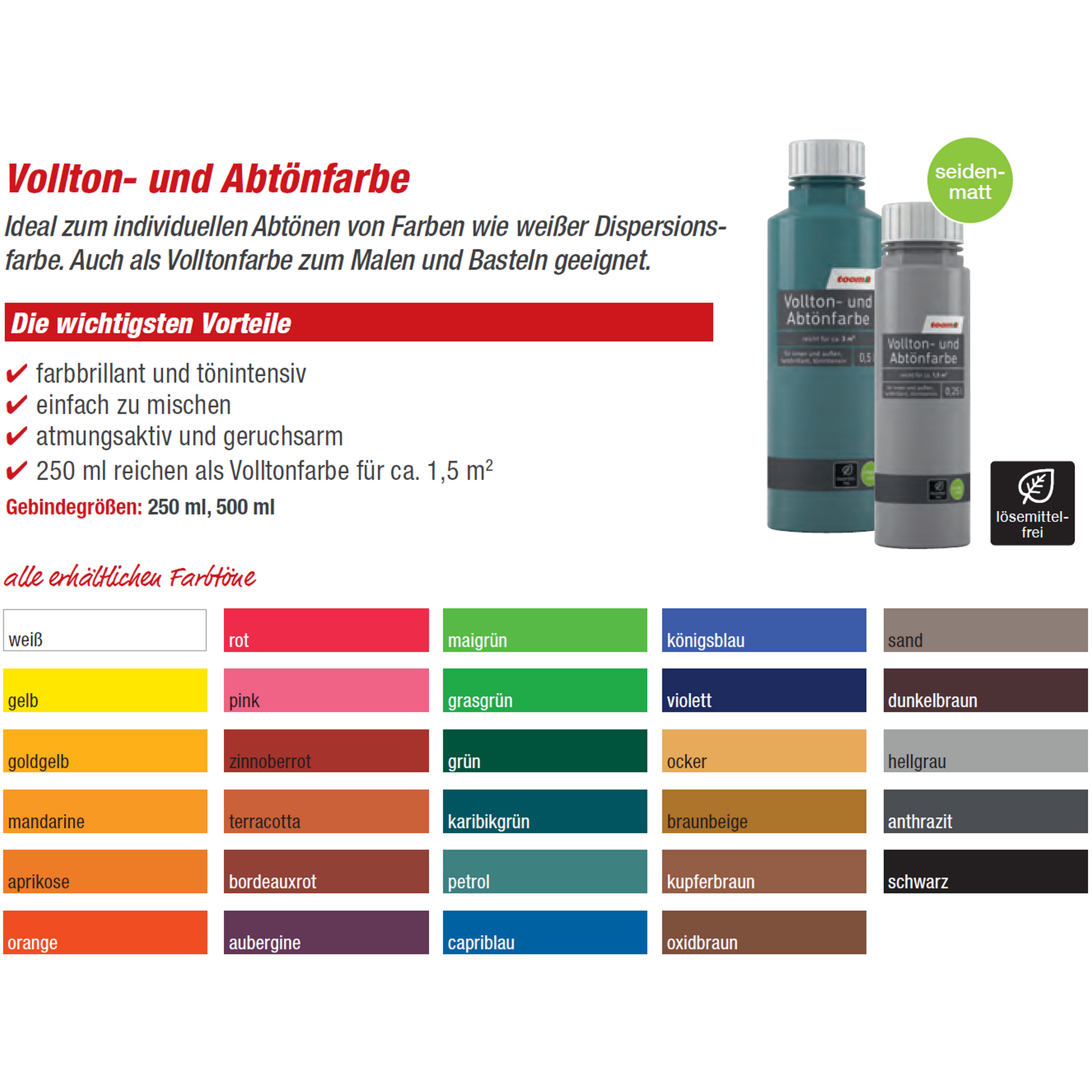 Voll- und Abtönfarbe dunkelbraun 250 ml + product picture