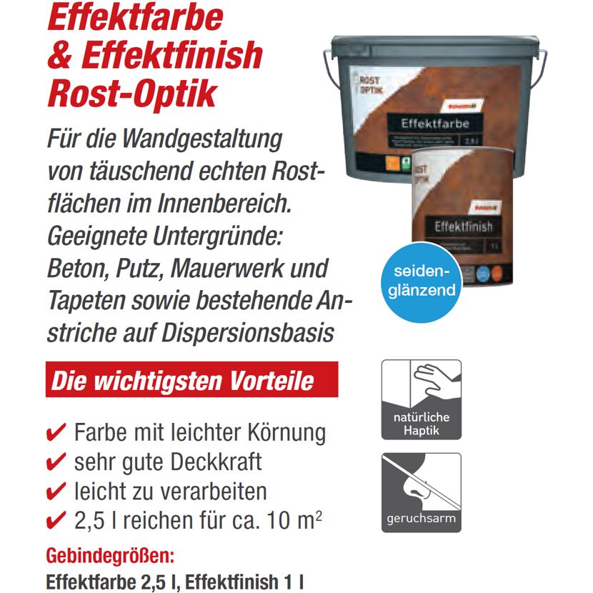 Effektfarbe und Effektfinish in Rost-Optik