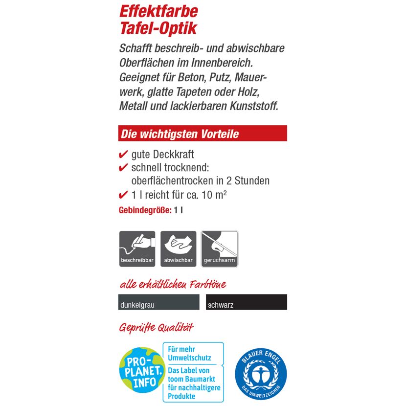 Effektfarbe Tafel-Optik dunkelgrau