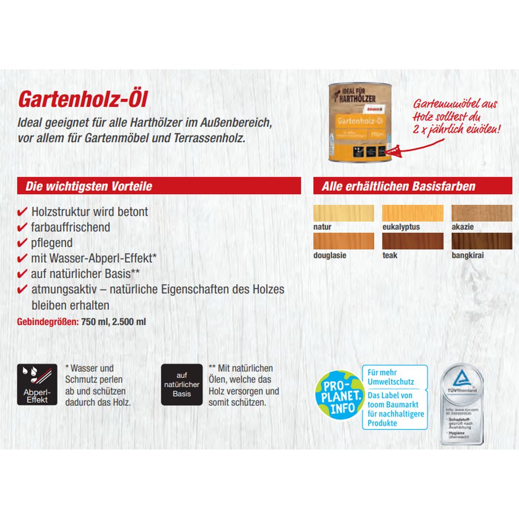 Holzöl 'Natur' beige 750 ml