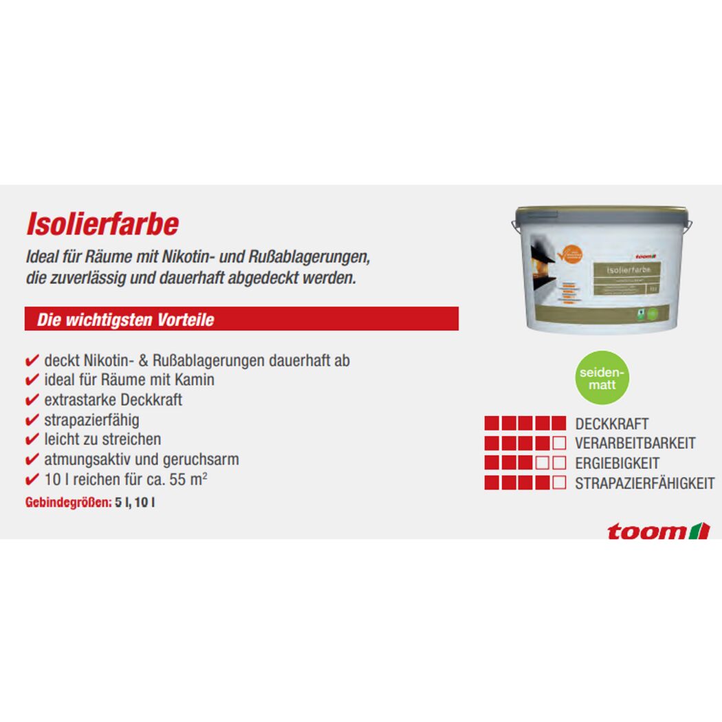 Isolierfarbe weiß seidenmatt 10 l