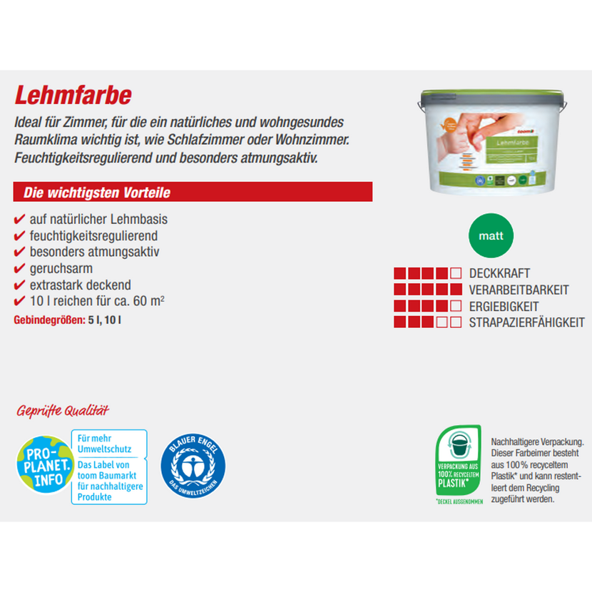 Eimer Lehmfarbe auf natürlich Lehmbasis