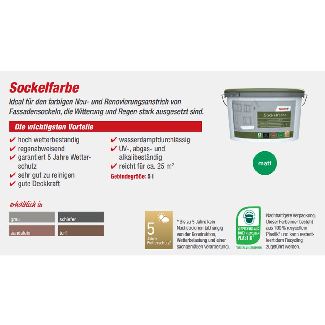 Sockelfarbe sandsteinfarben matt 5 l