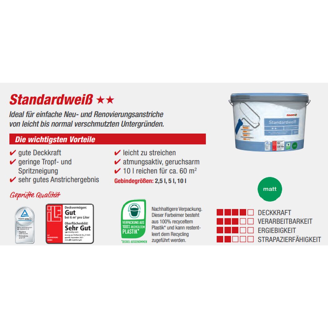Standardweiß matt 10 l