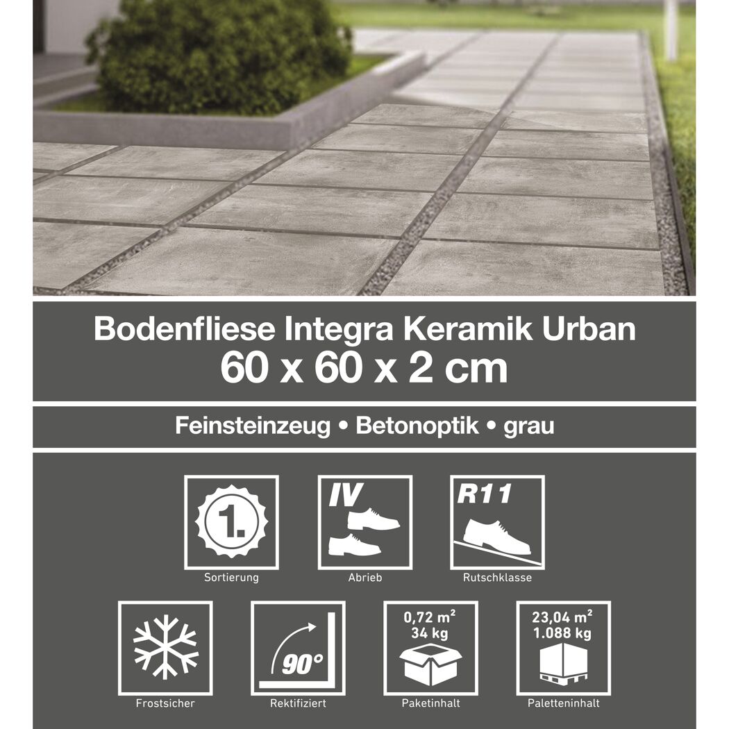 Graue Bodenfliesen Integra Keramik Urban verlegt