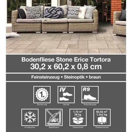 4. Bild von Bodenfliese 'Stone Erice' Feinsteinzeug beige 30,2 x 60,4 cm