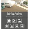 Beige Bodenfliese Slate Beige verlegt in einem Wohnzimmer