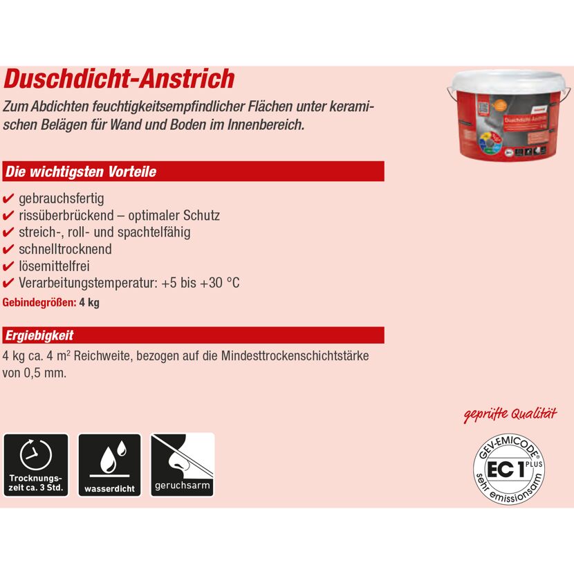 Eimer Duschdicht-Anstrich