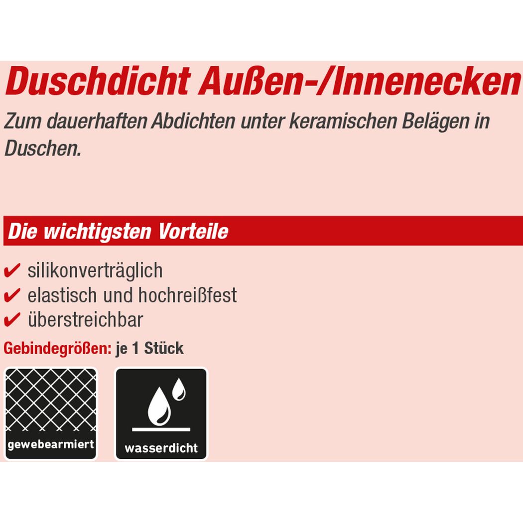 Duschdicht für Innenecken